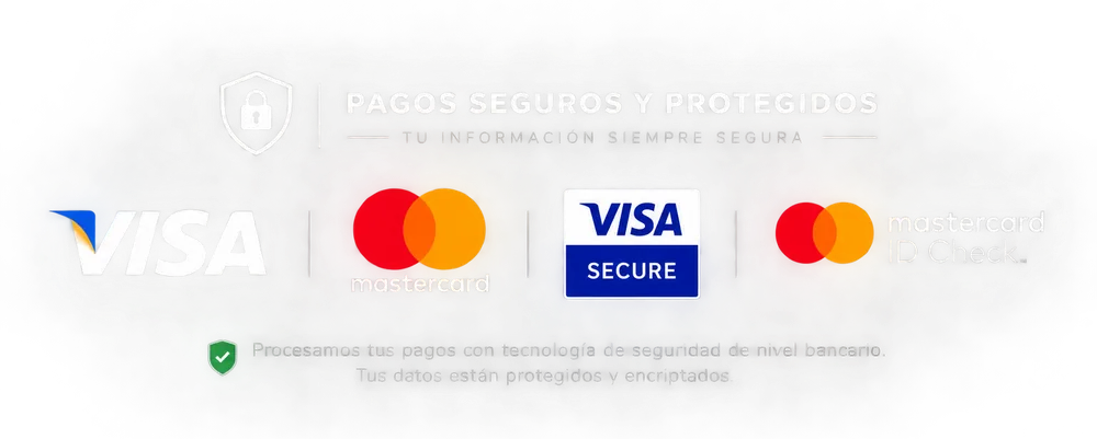Pagos seguros con Visa, Mastercard, Visa Secure y Mastercard ID Check